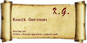 Kosik Gerzson névjegykártya